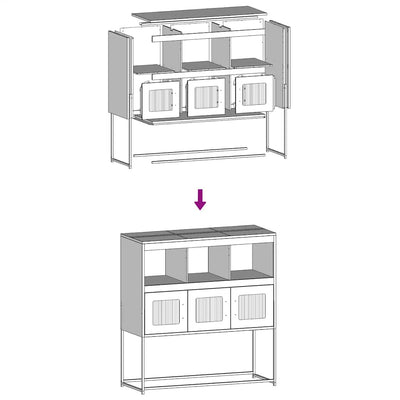Valkoinen senkki Aldo 100,5x39x107cm (kylmävalssattu teräs)