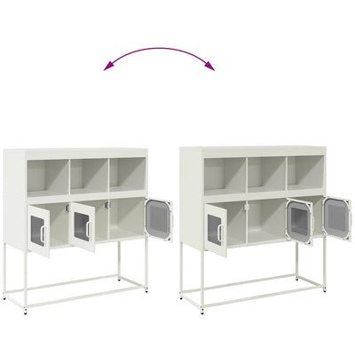 Valkoinen senkki Aldo 100,5x39x107cm (kylmävalssattu teräs)