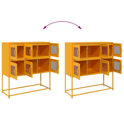 Sinapinkeltainen senkki Labau 100,5x39x107cm (kylmävalssattu teräs)