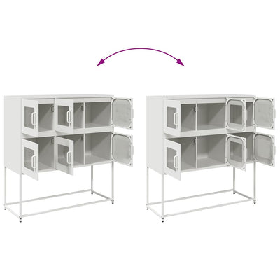 Valkoinen senkki Labau 100,5x39x107cm (kylmävalssattu teräs)