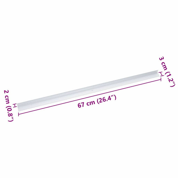Porrasaskelmien reunalistat 30 kpl Hopea 67 x 3 x 2 cm Alumiini