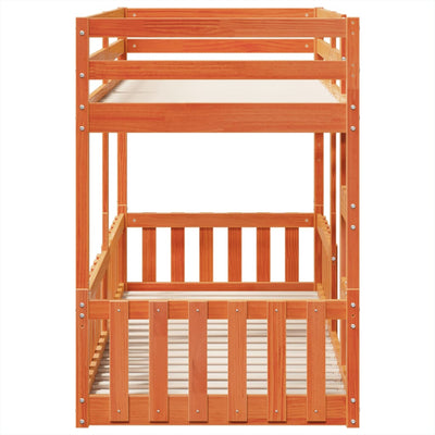 Vahanruskea kerrossänky Ossie 80x200cm (mänty)