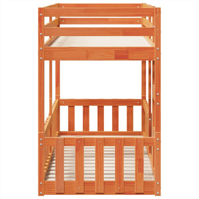 Vahanruskea kerrossänky Ossie 75x190cm (mänty)