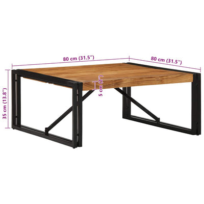 sohvapöytä 80x80x35 cm massiivipuu akaasia