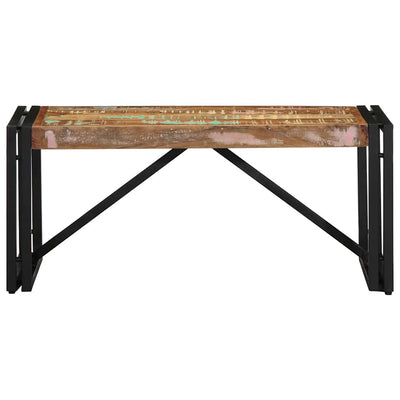sohvapöytä monivärinen 80x40x35 cm massiivipuu kierrätetty