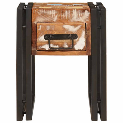 Sivupöytä Louanna 30x30x40cm (vankka kierrätetty puu ja metalli)