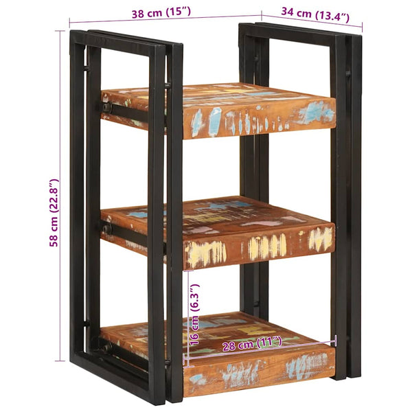 Yöpöytä ruskea ja musta 38 x 33 x 58 cm Kestävä kierrätetty puu