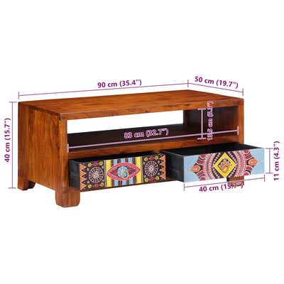 Sohvapöytä Halmageanu 90x50x40cm (akasiapuu)