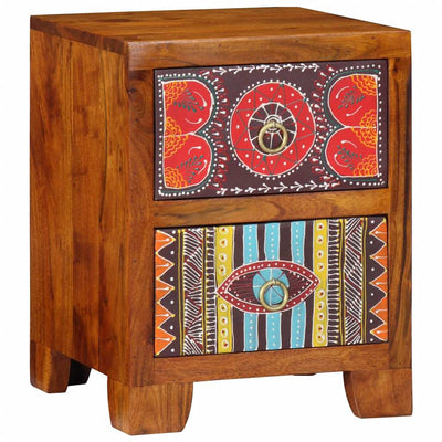 yöpöytäkaappi 2 kpl 35x35x45 cm massiivipuu akaasia