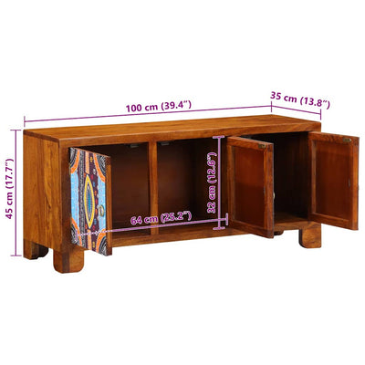 Kenkäpenkki Hunajanruskea 100 x 35 x 45 cm täysi akaasiapuu