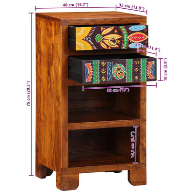 Ruskea puhelinpöytä Bathori 40x35x75cm (akaasiapuu)