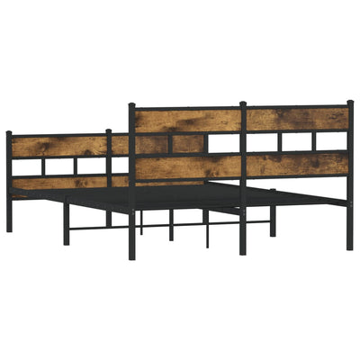 Metallinen sängynrunko ilman patjaa savutammi 140x200 cm