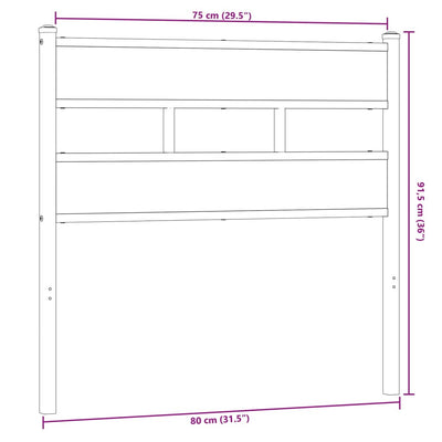 Sängynpääty savutammi 75 cm rauta ja tekninen puu