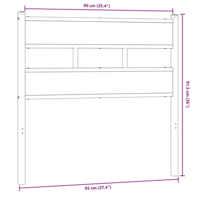Sängynpääty savutammi 90 cm rauta ja tekninen puu