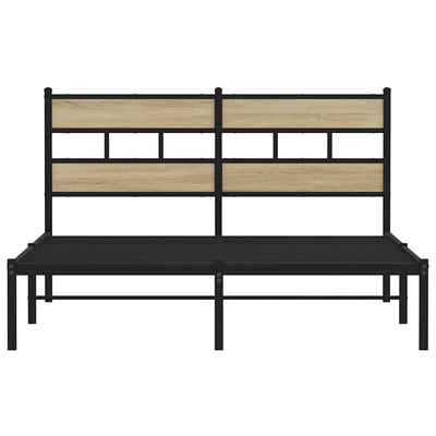 Sonoma-tammi metallinen sängynrunko ilman patjaa Tihamer 140x190cm