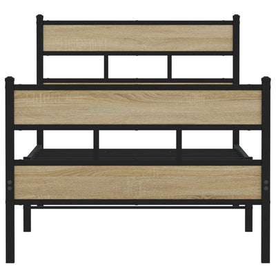 Sonoma tammi metallinen sängynrunko ilman patjaa Tihamer 107x203cm