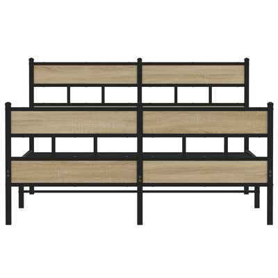 Sonoma-tammi metallinen sängynrunko ilman patjaa Tihamer 140x200cm