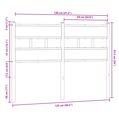 Ruskea sängynpääty Corean 120cm (teräs ja puu)