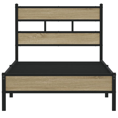 Sonoma-tammi sängynrunko ilman patjaa Tihamer 100x190cm (puinen)