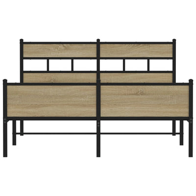 Sonoma-tammi sängynrunko ilman patjaa Tihamer 140x190cm (puinen)