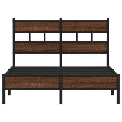 Ruskea tammi sängynrunko ilman patjaa Tihamer 120x200cm (puinen)