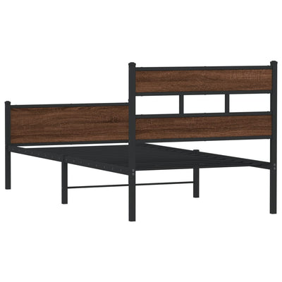 Sängynrunko ilman patjaa ruskea tammi 75x190 cm tekninen puu