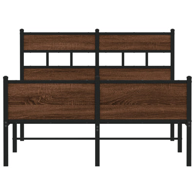 Ruskea tammi sängynrunko ilman patjaa Tihamer 120x200cm (puinen)