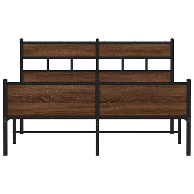 Ruskea tammi sängynrunko ilman patjaa Tihamer 140x190cm (puinen)