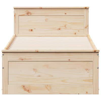 Sängynrunko ilman patjaa päädyllä Eduars 75x190cm (mänty)