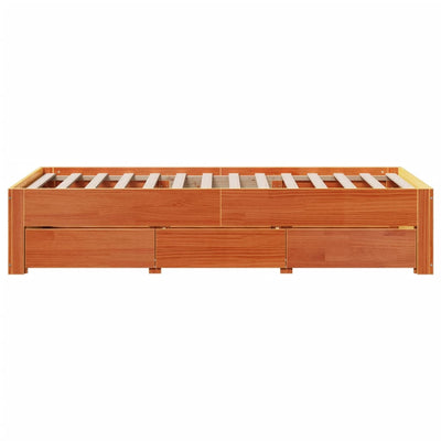 Sängynrunko ei patjaa laatikot vahanrusk 100x200 cm täysi mänty