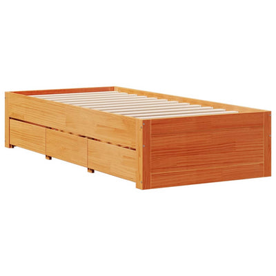 Sängynrunko ei patjaa laatikot vahanrusk 100x200 cm täysi mänty