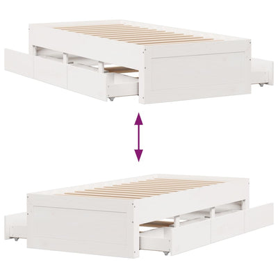 Valk sängynrunko ei patjaa laatikoilla Oprisean 90x200cm (mänty)