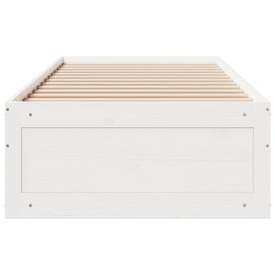 Sängynrunko ei patjaa laatikot valkoinen 90x190 cm täysi mänty