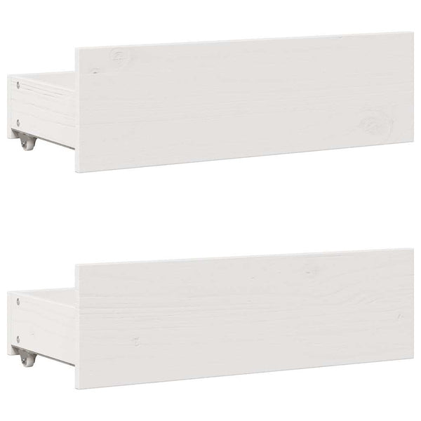 Sänky kirjahyllyllä ei patjaa valkoinen 90x200 cm täysi mänty