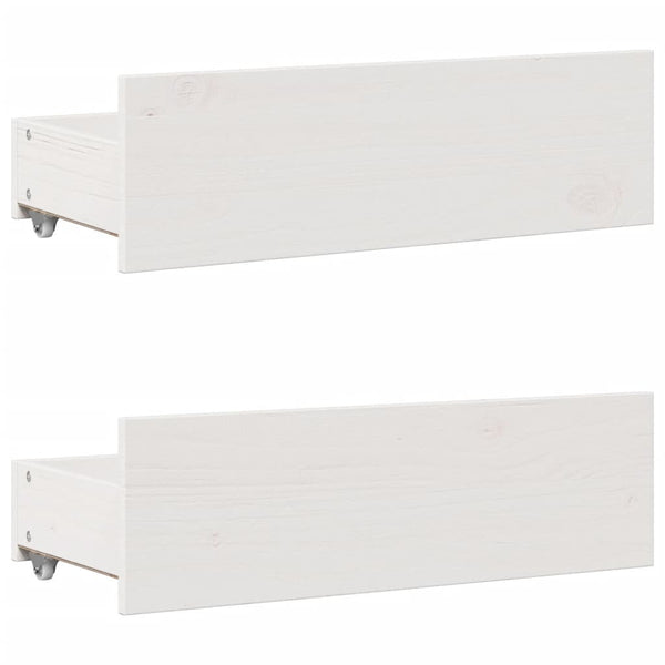 Sänky kirjahyllyllä ei patjaa valkoinen 75x190 cm täysi mänty