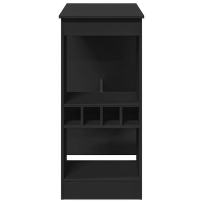 Baaripöytä hyllyllä musta 90x47,5x103,5 cm tekninen puu