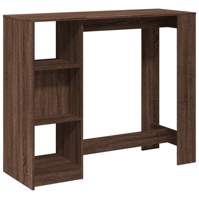 Baaripöytä/hyllyt ruskea tammi 124x46x103,5 cm tekninen puu