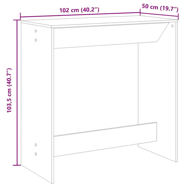 Baaripöytä harmaa Sonoma 102x50x103,5 cm tekninen puu