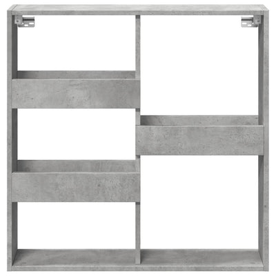Seinäkaappi betoninharmaa 80x15x80 cm tekninen puu