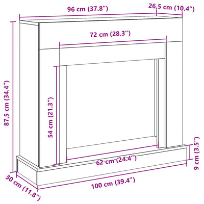 Takan ympärys harmaa Sonoma 100x30x87,5 cm tekninen puu