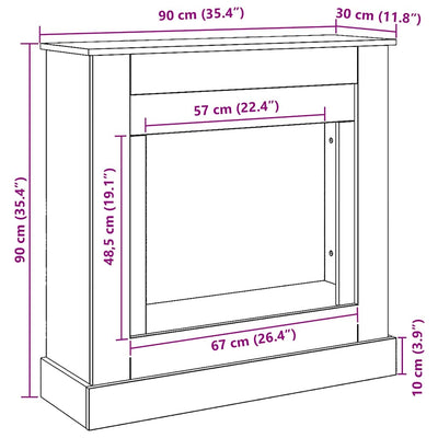 Takkareunus artesaani tammi 90x30x90 cm tekninen puu