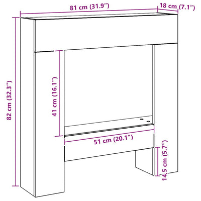 Artesaani tammi takkakehys Af 81x18x82cm (puinen)