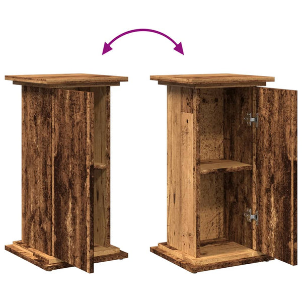 Vanha puu esittelyteline säilytystila Favian 31x30x60cm (puinen)