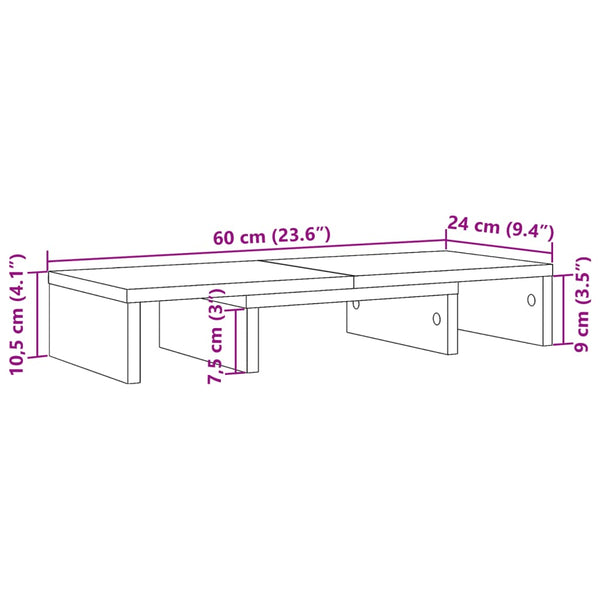 Näyttöteline musta 60x24x10,5 cm tekninen puu