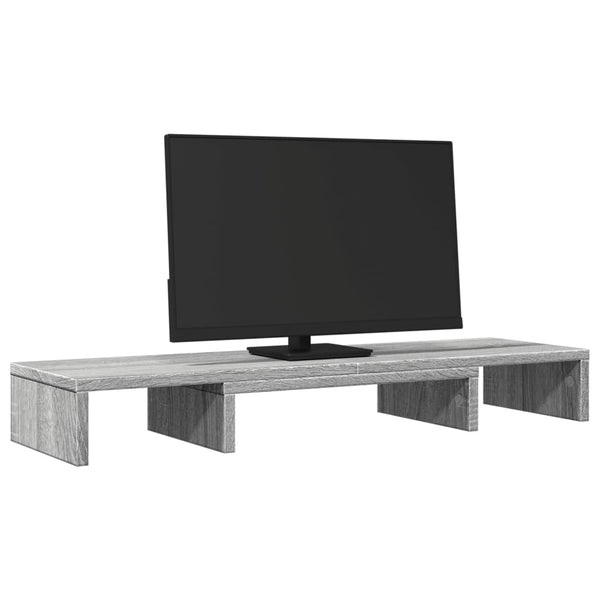 Näyttökoroke säädettävä harmaa Sonoma 80x24x10,5cm tekninen puu
