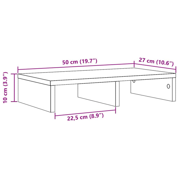 Näyttöteline Sonoma-tammi 50x27x10 cm tekninen puu