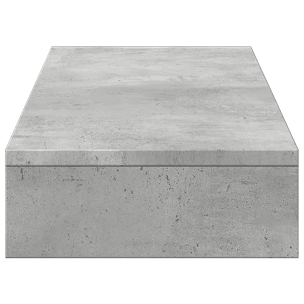 Näyttöteline betoninharmaa 100x27x10 cm tekninen puu