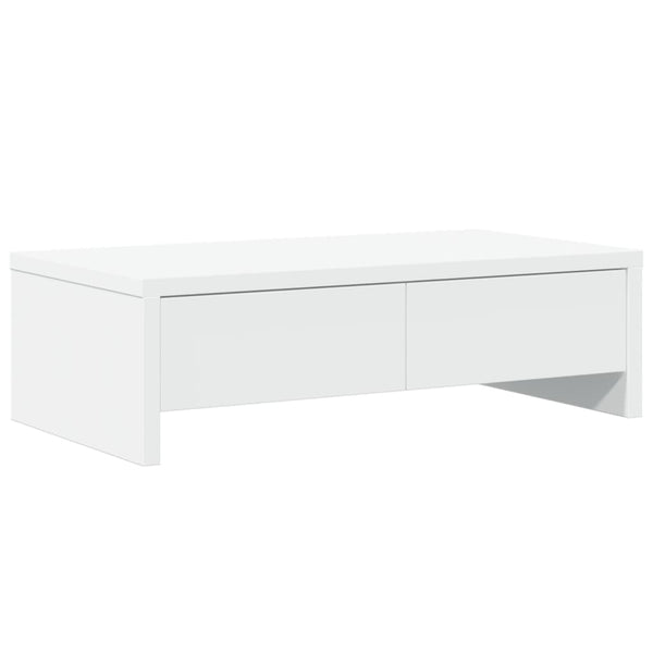 Näyttöteline laatikoilla valkoinen 50x27x15 cm tekninen puu