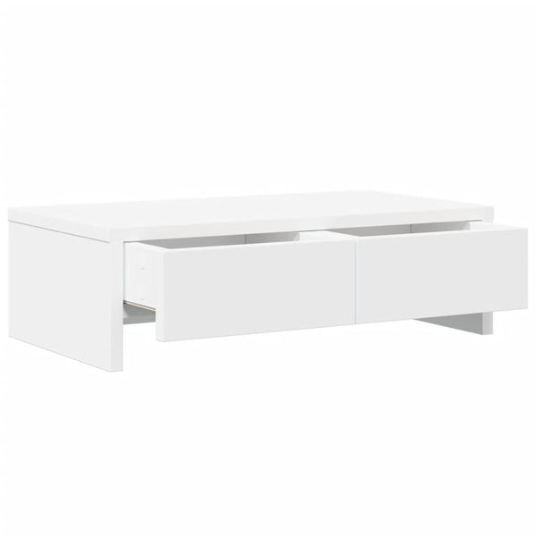 Näyttöteline laatikoilla valkoinen 50x27x15 cm tekninen puu