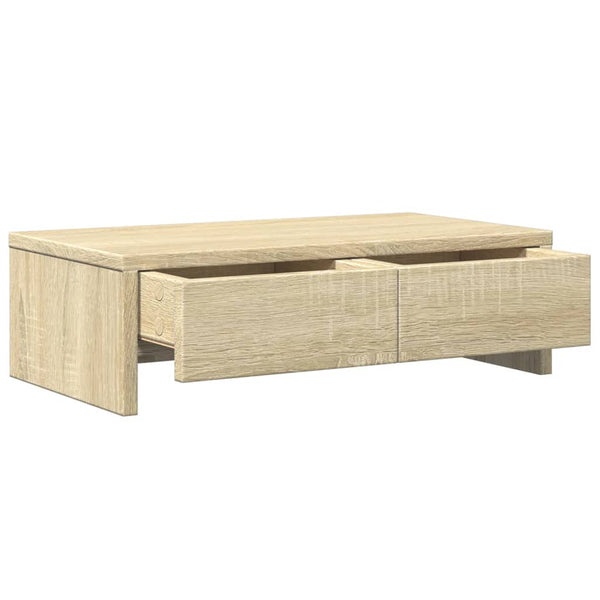 Näyttöteline laatikoilla Sonoma-tammi 50x27x15 cm tekninen puu